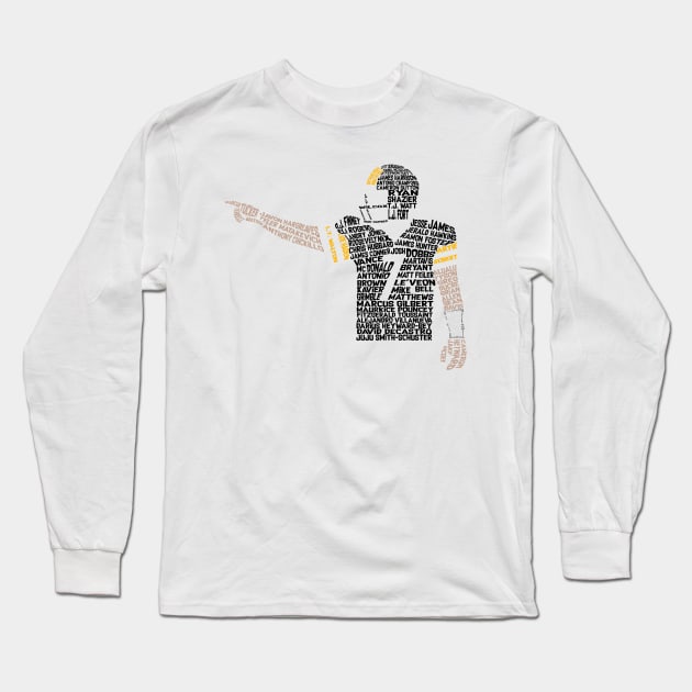 Ben Roethlisberger Steelers Team Names Design Long Sleeve T-Shirt by hootdesigns11